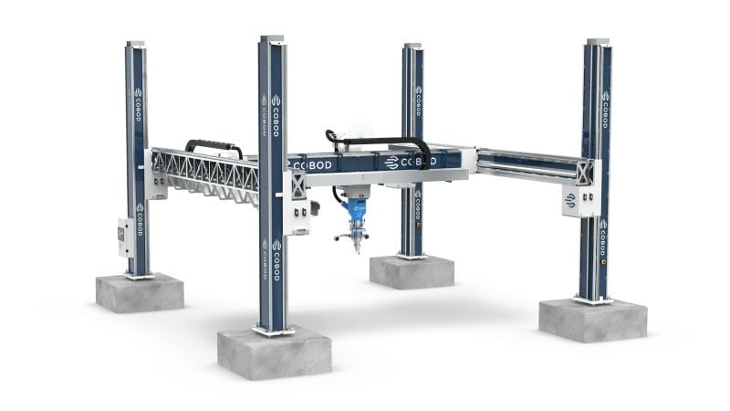 The BOD2 Gantry 3D printer has a printing width of 14.62 m and a
printing height of 8.54 m.